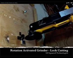 Rotation Activated Grinder Cutting off a Lock